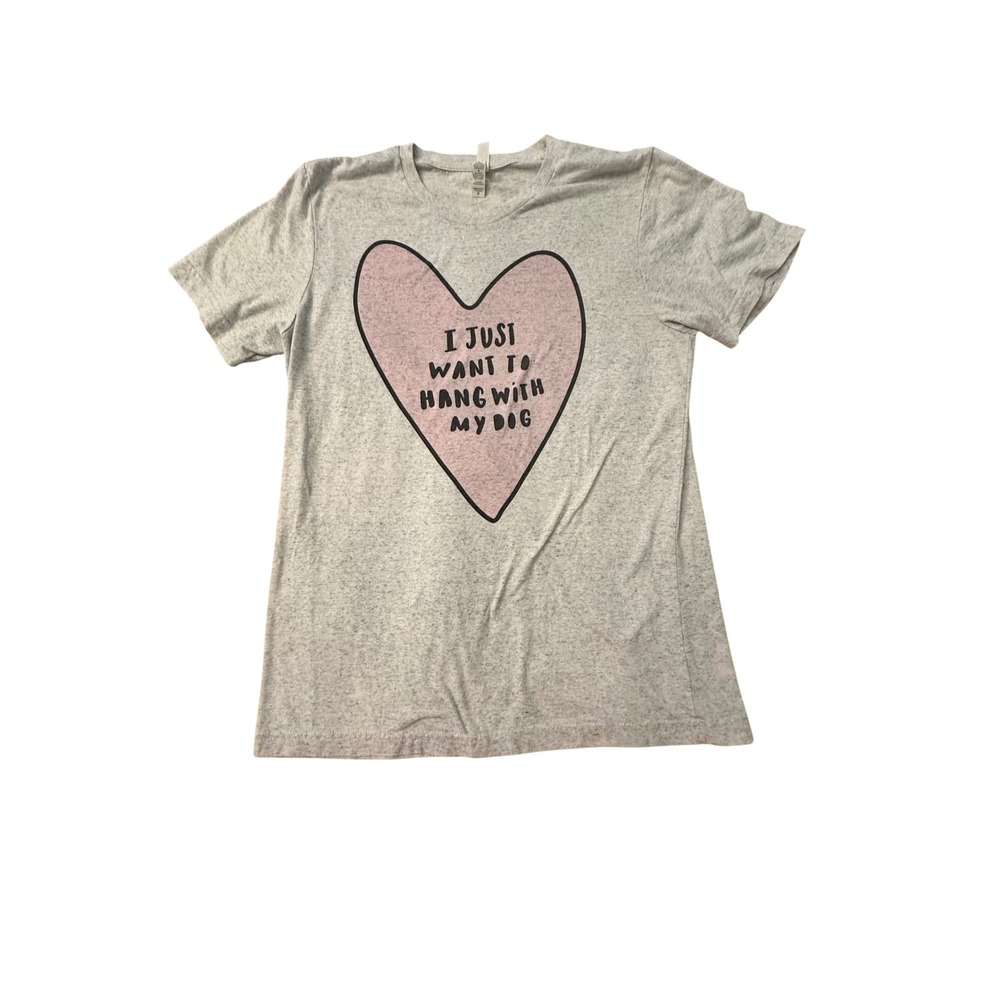 Bella+Canvas Womens Medium Hang With My Dog Graphic T-Shirt Casual Top - Picture 3 of 11